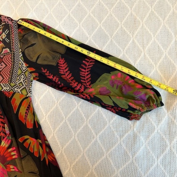 Farm Rio Tropical Forest V-Neck Midi Dress - Multi color size XS. - Picture 6 of 12